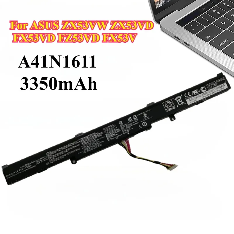 

Аккумулятор для ноутбука A41N1611 для ASUS FX53V FX53VD ZX53VW ZX53VB ZX53VD ZX73V FZ53V FZ53VD GL553V GL553VE GL553VD GL553VW 48WH