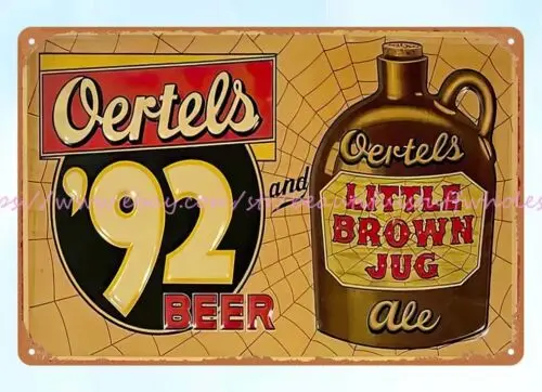 Oertels Beer Little Brown Jug home kitchen pub metal tin sign garage wall art