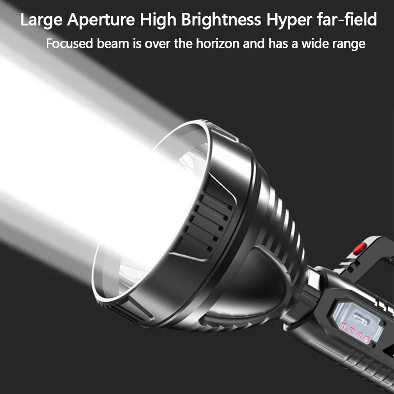 USB Rechargeable Portable Spotlights 4-core P700 Lamp Bead Power Display Large Aperture Waterproof 3-mode Camping Light