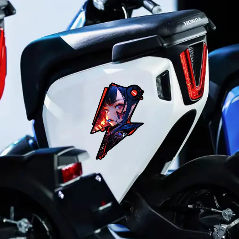 

1PC JDM Anime Lightning Sticker Waterproof Vinyl Decal for Motorcycle Side Panel Car Body Rear Bumper Electric Scooter Decor