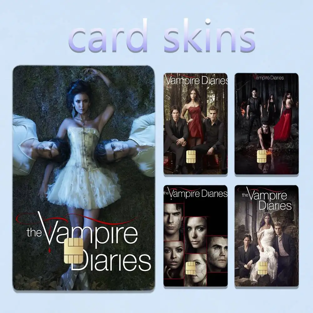 The Vampire Diaries TV SHOW 4pcs 1Set Laser Holographic Sticker Skin Cover for Credit Bank Debit Card