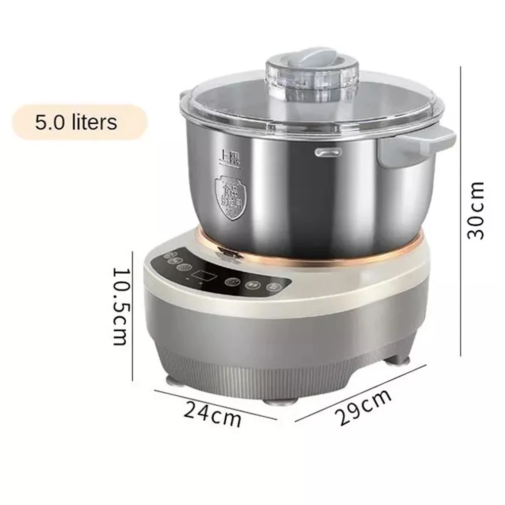 Dough Kneading Machine 5L 7L Dough Maker Electric Kneading Machine Dough Mixer with Fermentation Function Stainless Steel image 3