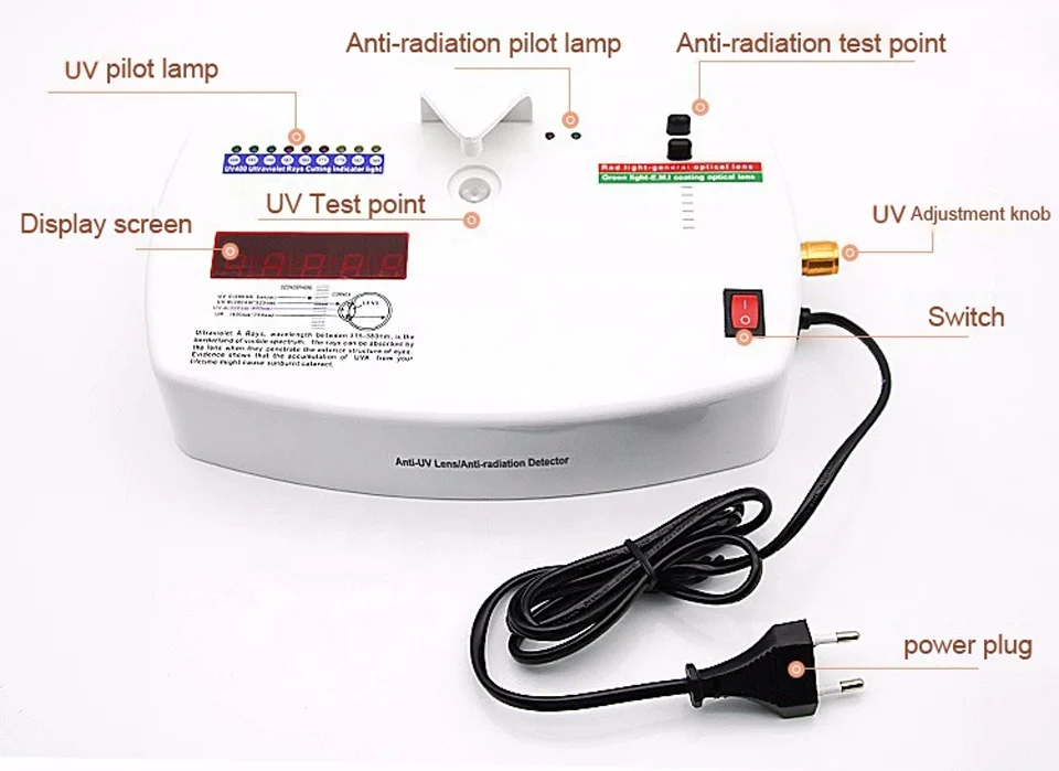 UV-400 Glasses Anti-radiation Lens Anti lens Optical UV Lens Tester