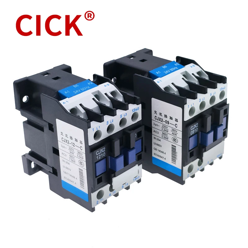 1 PCS CJX2-1210 CJX2-0910 Contactor Coil Voltage 220V 24VAC 1 Phase 380VAC 3 Phase NO NC 9A Din Rail 3P 12A