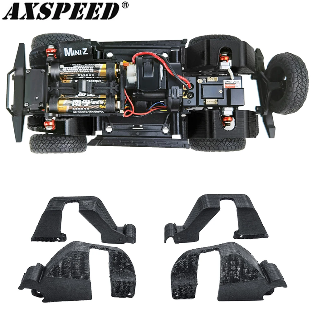 AXSPEED Plastic Front & Rear Mud Flaps Fender for Kyosho Miniz-Jeep Wrangler 1/24 RC Crawler Car Body Shell Protection Parts