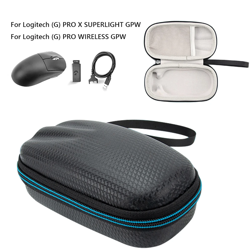 For Logitech G PRO X SUPERLIGHT GPW Portable Zipper Hard EVA Mice Storage Bags Wireless Mouse Case Pouch Waterproof Mouse Cover