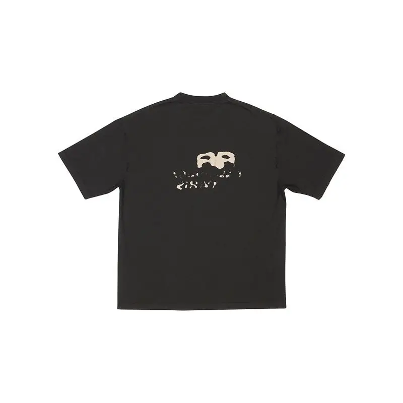 

Paris, Unisex, Black Cotton Letter Print Crew Neck Pullover, Pure Cotton Print Men's Sports Fitness Plus Size T-shirt Fashion