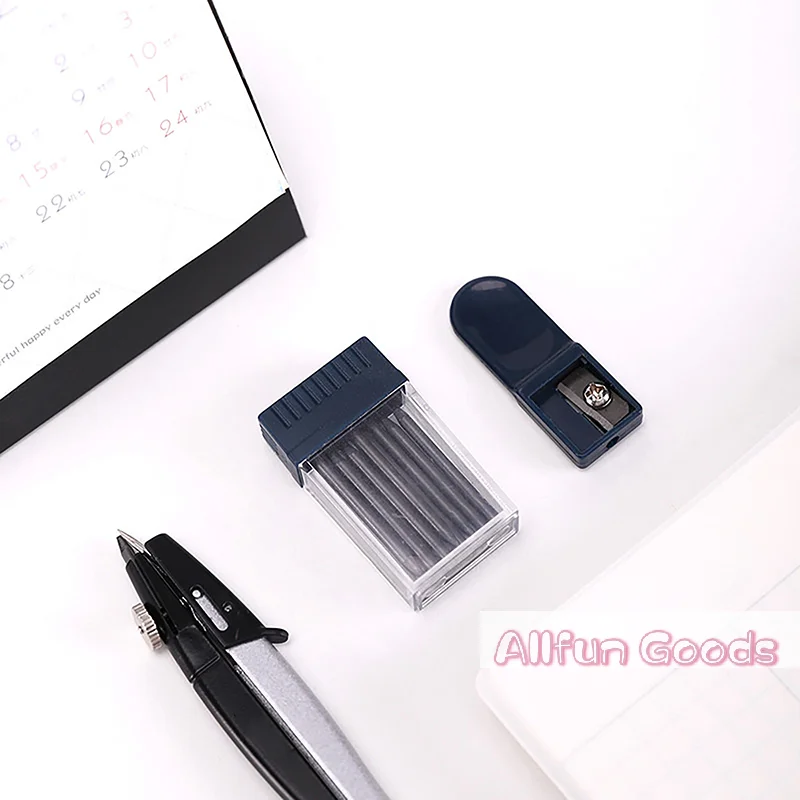 [TG835]1 Set Mine Compas Pointer Sharpener Pencil Lead Stationery Compass Core With 2mm Manual Office Portable Storage