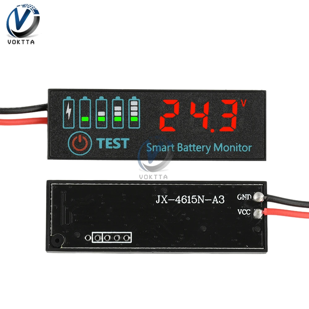 3S-14S Battery Level Indicator DC7-55V LED Digital Voltmeter 12V 24V 36V 48V Voltage Battery Charging Tester Power Display Board