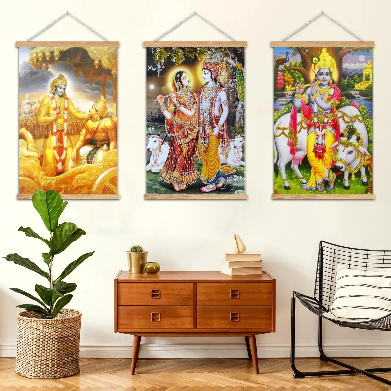 satyanarayana Framed Wall Painting Canvas Art Poster and Wall Art,  Modern Family, Bedroom Decor, Posters,Decorative painting
