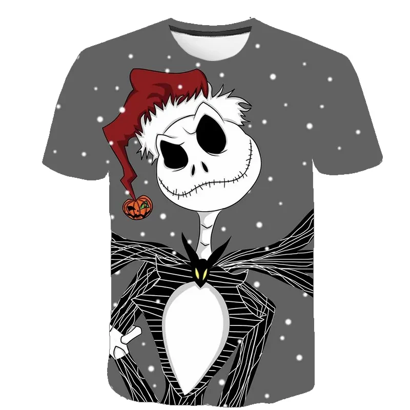 Men's Halloween Skull Graphic T-shirts Europe America Streetwear Short Sleeve Harajuku Tees Man Hip Hop T-shirt Male Casual Top