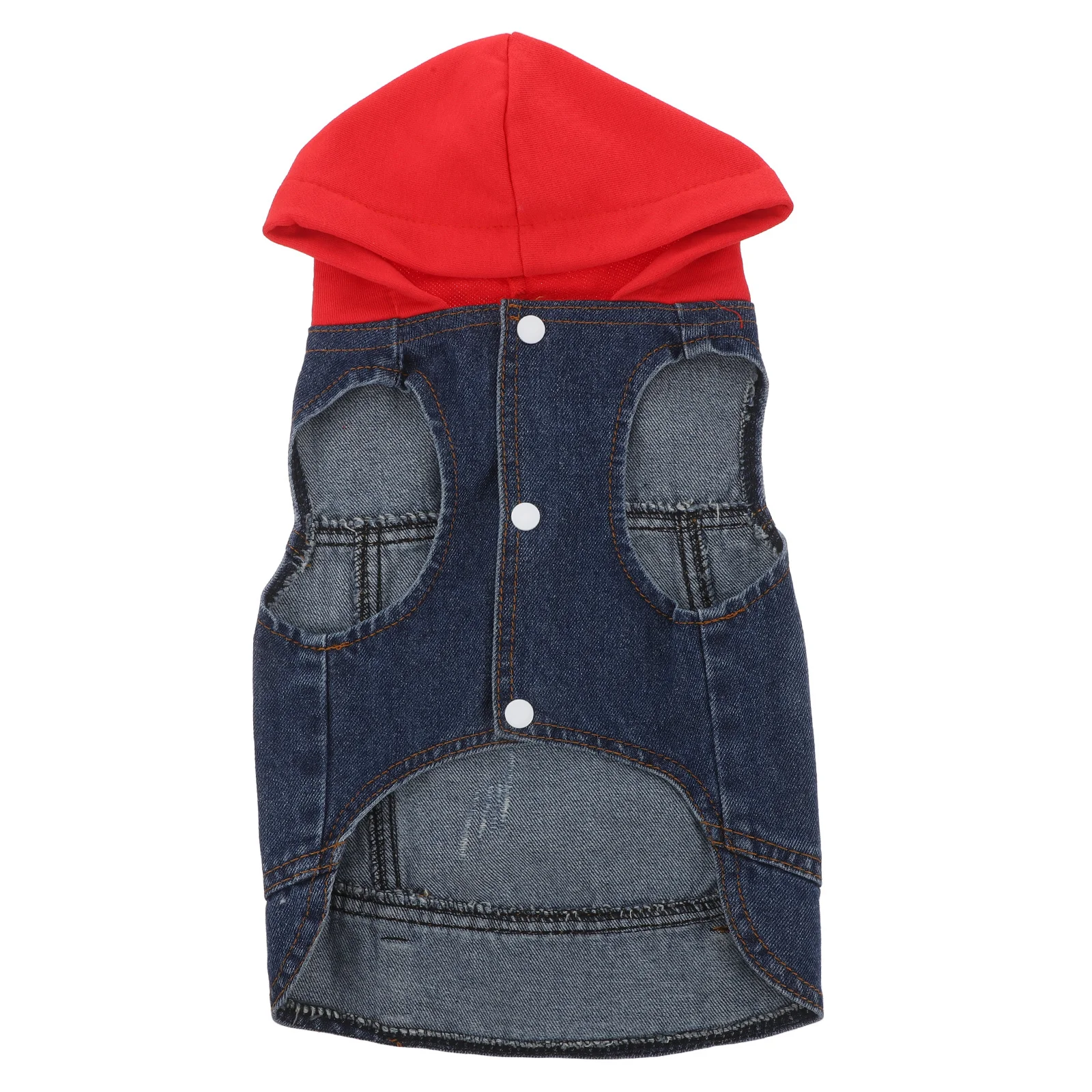 

Vest For Dogs Cats Denim Jacket Retro Style Lapel Collar Button Closure Spring Summer Autumn All Season Dog Apparel Pet