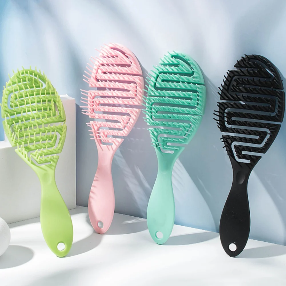 Macaron Cute Shaped Hollow Massage Comb Air Capsule Comb Dry Wet Dual-Use Head Meridian Comb Anti-Static Student Hair Comb