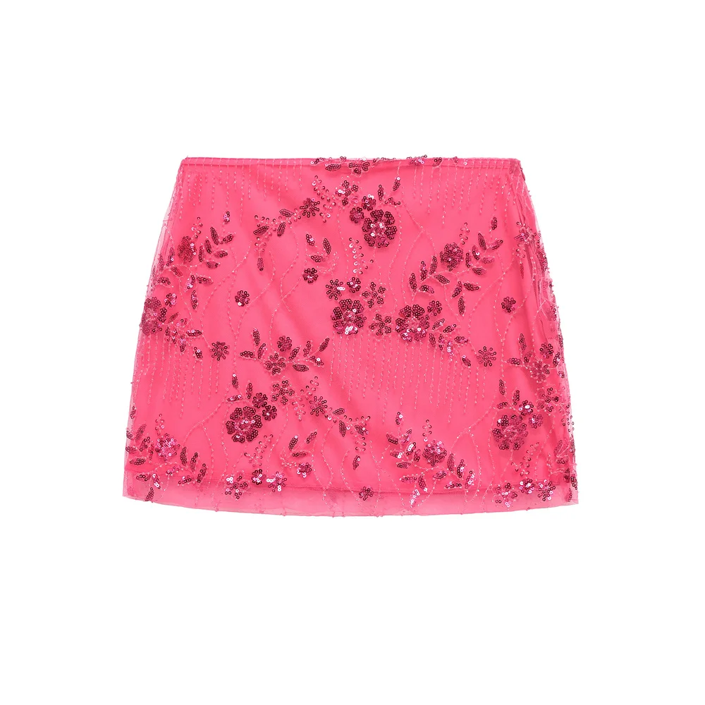 

Teen Girls Skirts 2025 Summer Sequins Mini Skirt for Women Casuals Chic Ladylike Girl Skirt 15-18 Years
