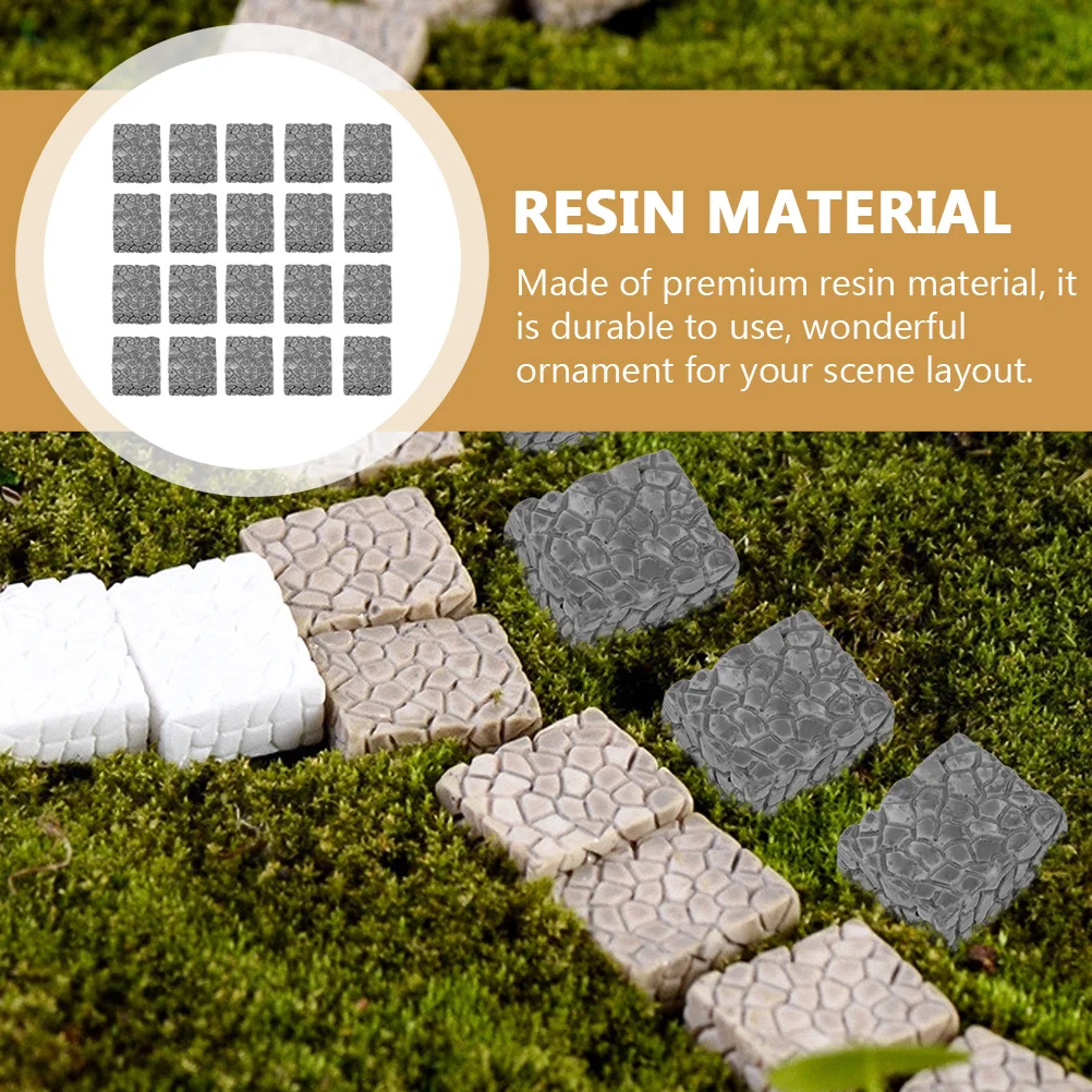 

20 pcs Resin Handicraft Ornaments Durable Micro Steps Creative Stairs Decor Simulation Landscape Adornment Garden Accessories