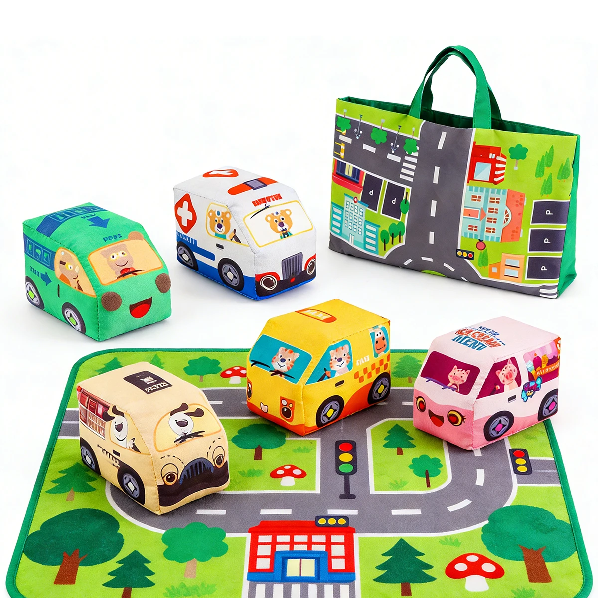 Tapis de jeu de circulation routière de la ville pour les enfants, jeu de voiture de simulation, antidérapant, lavable