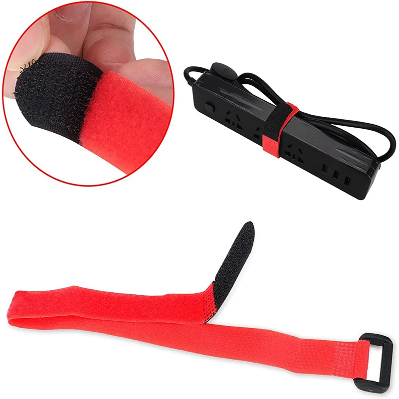 10Pcs Nylon Reverse Buckle Hook and Loop Strap Reusable Cable Ties Cable Straps For Wire Organizer Fastener Tape 20/30/40cm