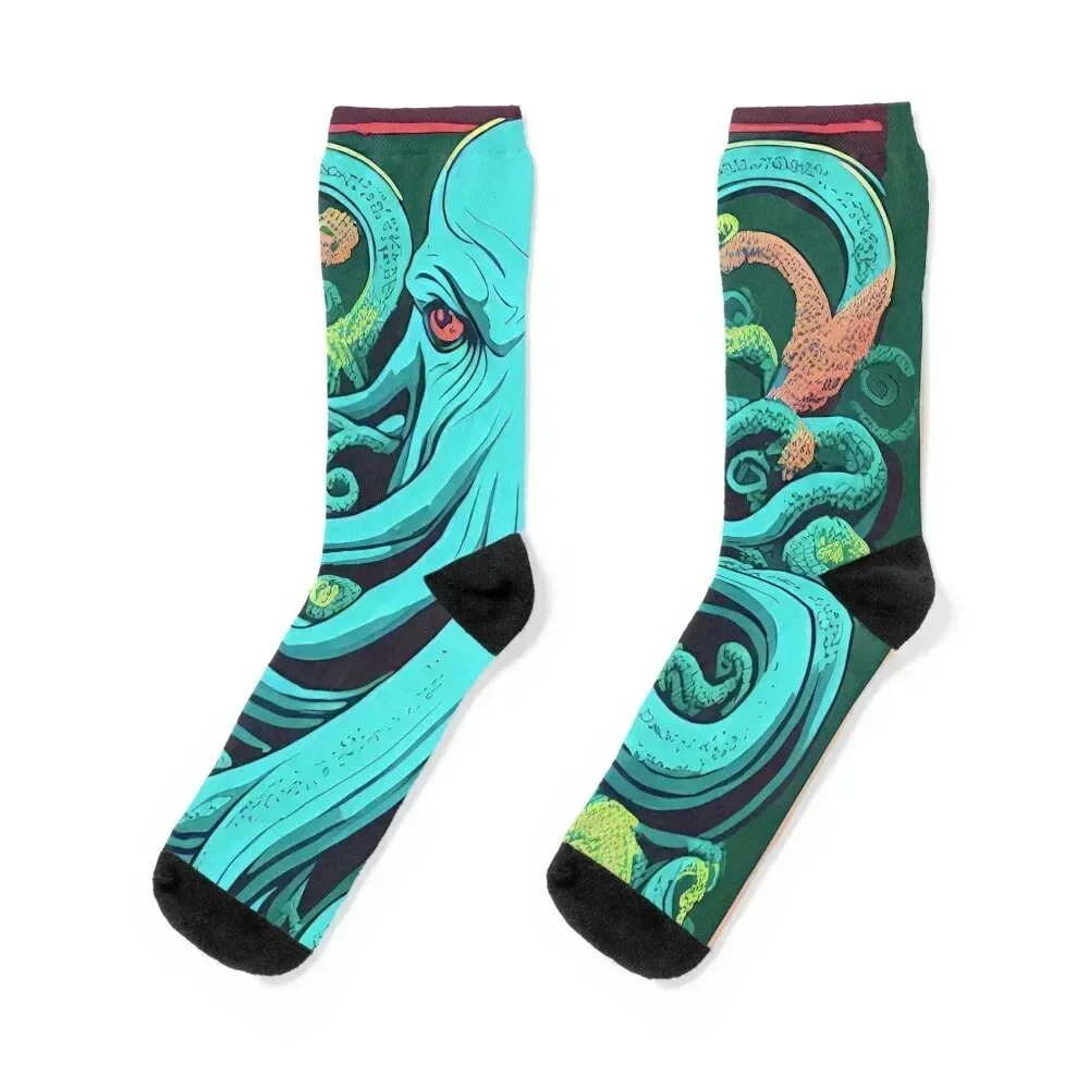 Cthulhu Speaks Out Socks christmas stocking valentine gift ideas Running Woman Socks Men's