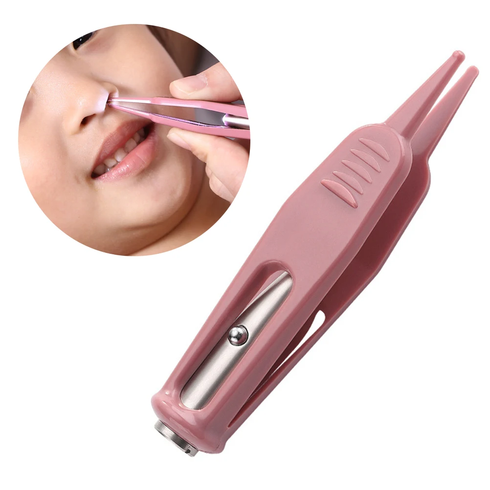 

LED Light Nose Cleaning Clip Round Smooth for Baby Ear Navel Eye Care Portable Lightweight Remover Tool