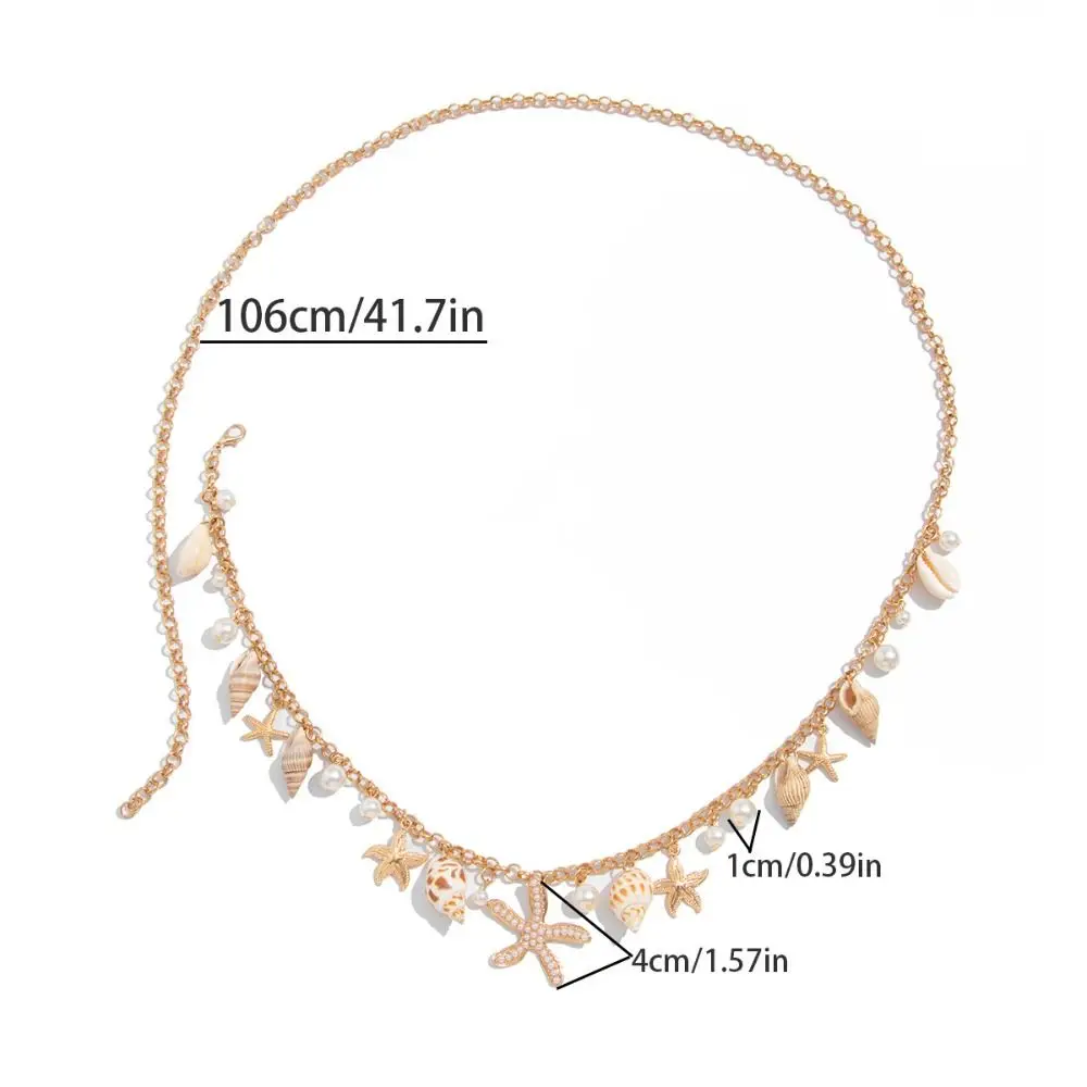 Bohemian Shell Seestern Taille Kette Imitation Perle Sexy Strand Shell Bund Taille Schmuck Goldene Shell Perlen Armbänder Strand