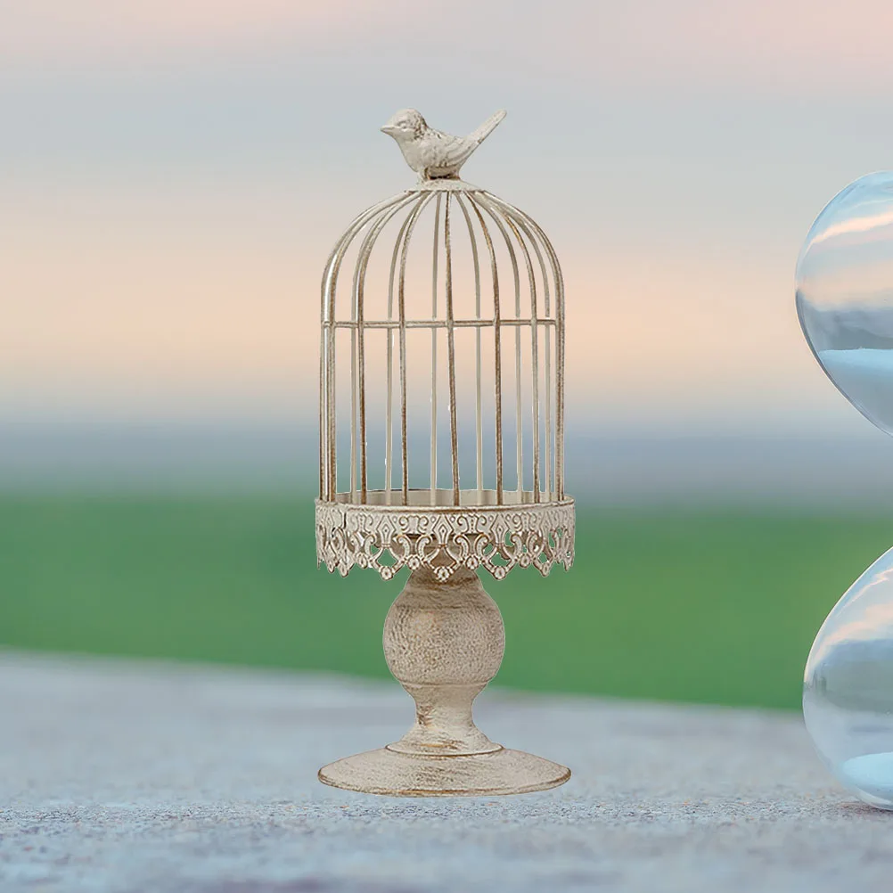 

Bird Cage Stand Wedding Holder Single Ended Iron Candlestick Single-End Party