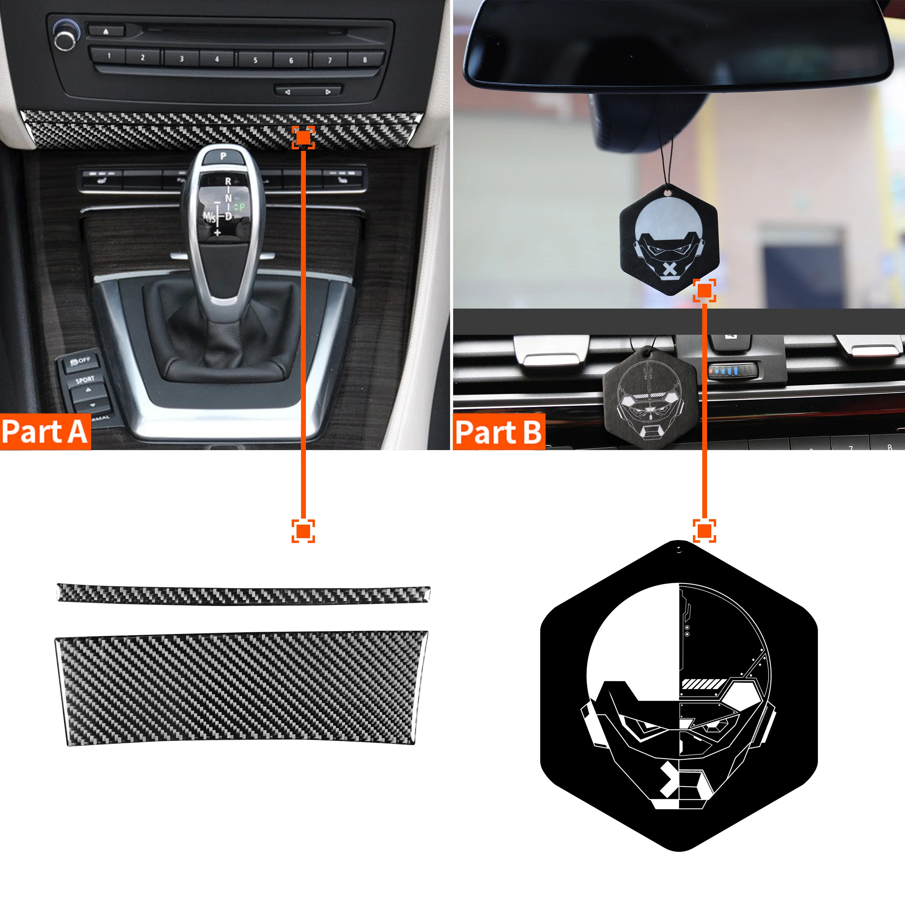 

For BMW Z4 E89 2009-2016 car interior accessories really carbon fiber radio cover lower decoration sticker decal