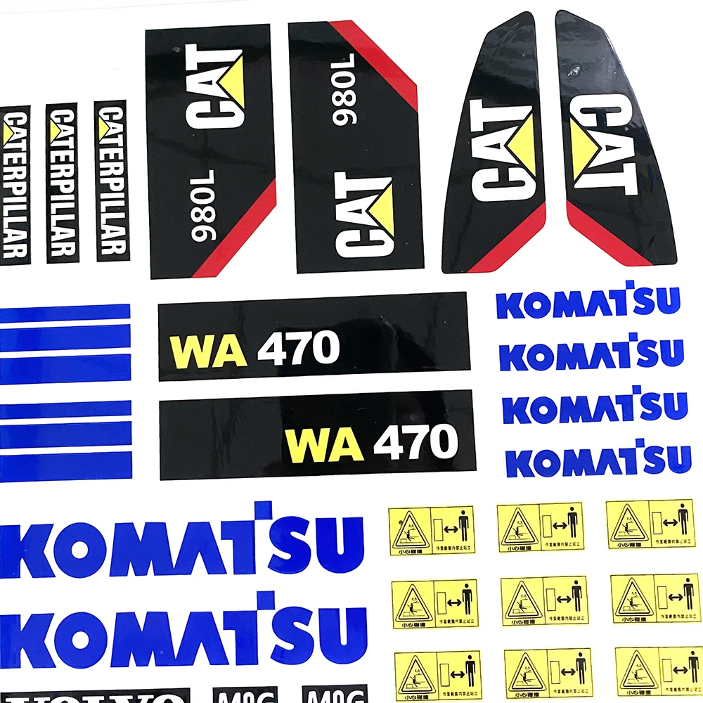 Sticker W470 980L A40G 1/14 Three-in-one Sticker Excavator Loader Construction Vehicle Decoration