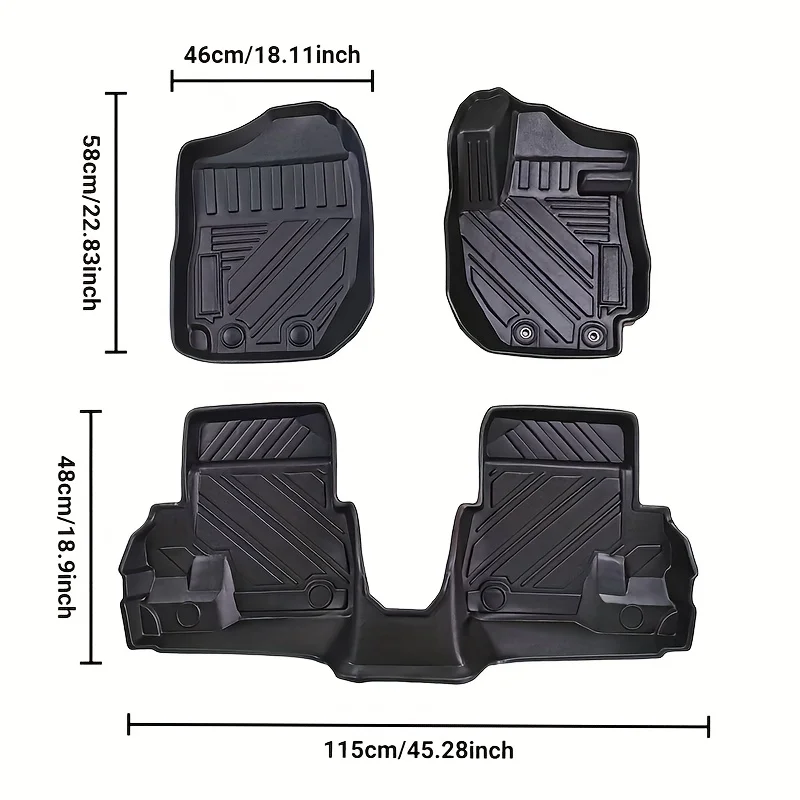 For Suzuki Jimny JB74 JB64 2019-2022 Car Floor Mats--3pcs, All Weather Floor Mats, Car Floor Mats
