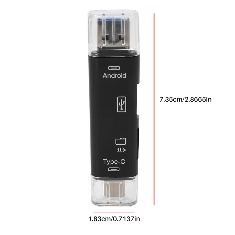 5-In-1 Multifunctionele Otg Kaartlezer Micro-Sd/Sd Kaart/Usb-Lezer Ondersteuning Tf Android Type-C Telefoon/Computer/Type-C Unive