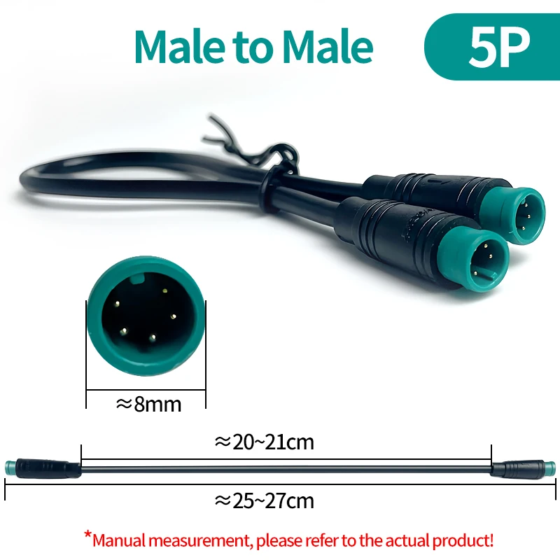 4/10Pcs M8 2 3 4 5 6 Pin Elektrische Fahrrad Butt Joint Stecker Wasserdicht für Ebike display Kabel 25cm Weiblich Männlich Optional Stecker