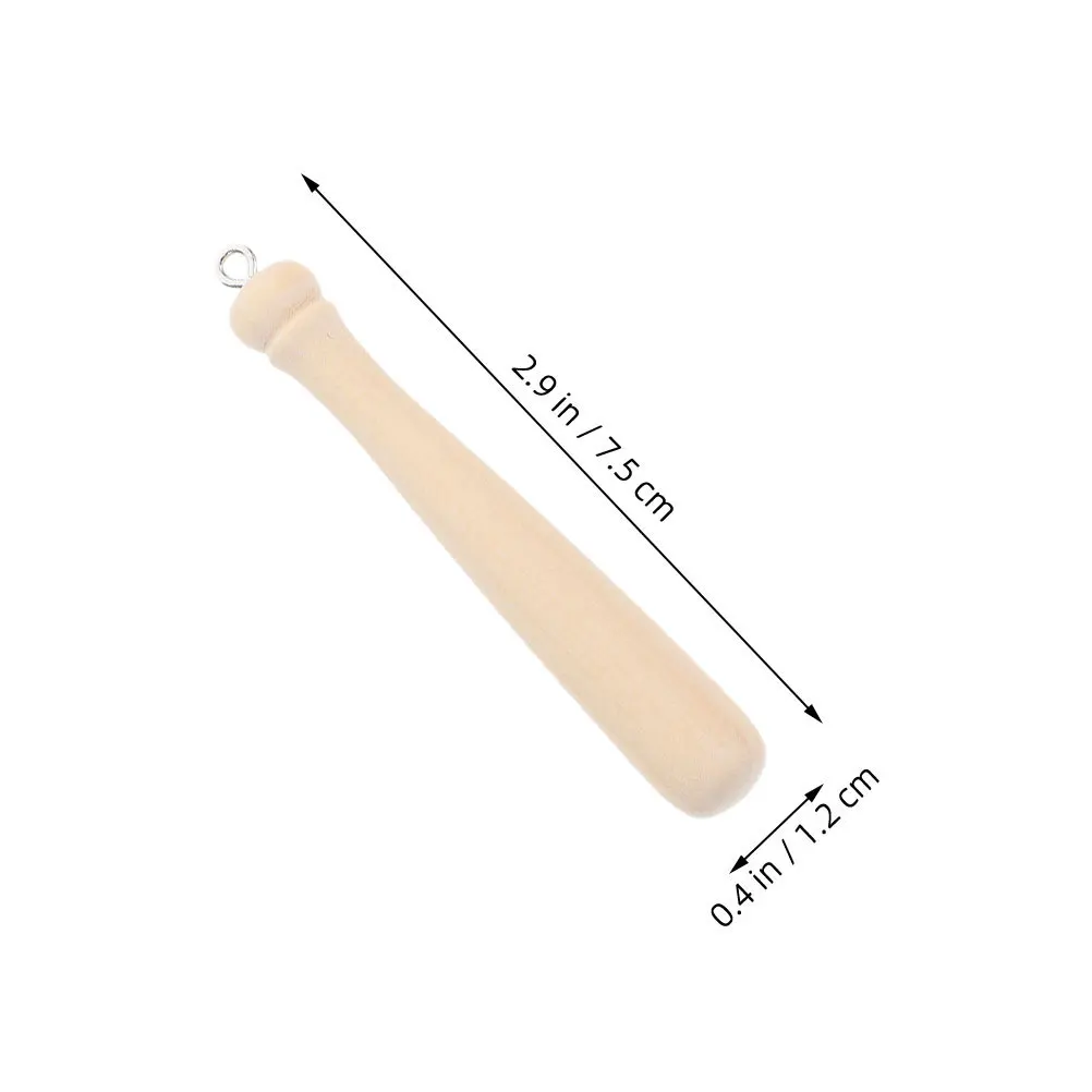 55Pcs Baseball Bat Charm Mini Wooden Baseball Bat Pendant DIY Craft Accessories Jewelry Making Keychains Bracelets Necklaces
