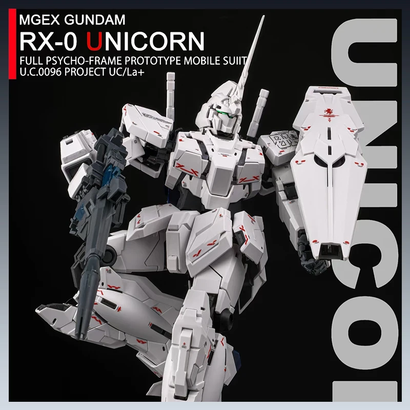 En Stock, modelo de bestia mítica Mg 1/100 unicornio 2201 Mgex Rx-0, Kit de modelo de ensamblaje, figuras de acción de Robot, regalos de navidad de plástico