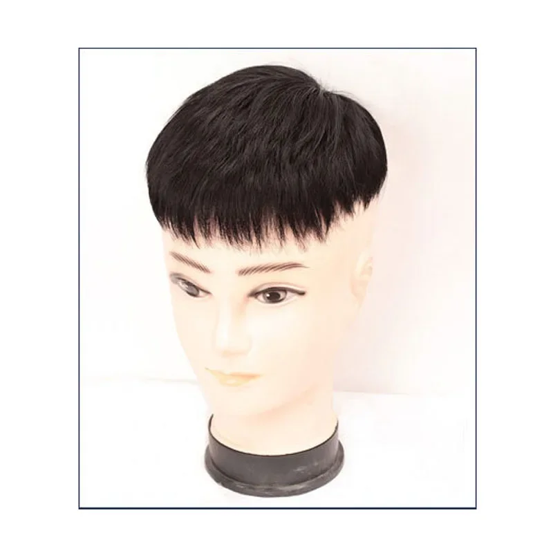 남성용 16x18cm 부분 가발, 탑 헤어 리플레이스먼트 패치, 짧은 인조모 남성용 헤어 리플레이스먼트 패치