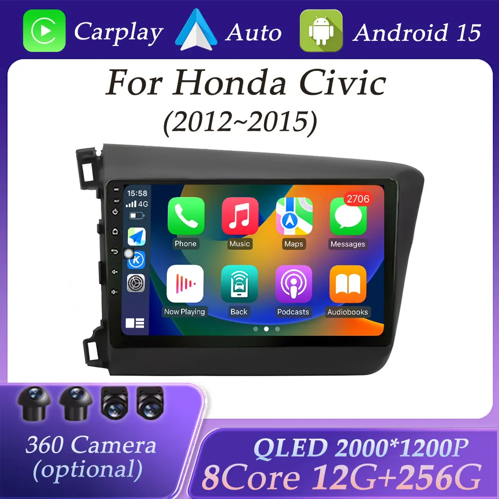 

Wireless Carplay for Honda CR-Z 1CRZ LHD 2012-2015 Car Radio Video Multimedia Player WIFI GPS Navigation DSP Stereo QLED Screen