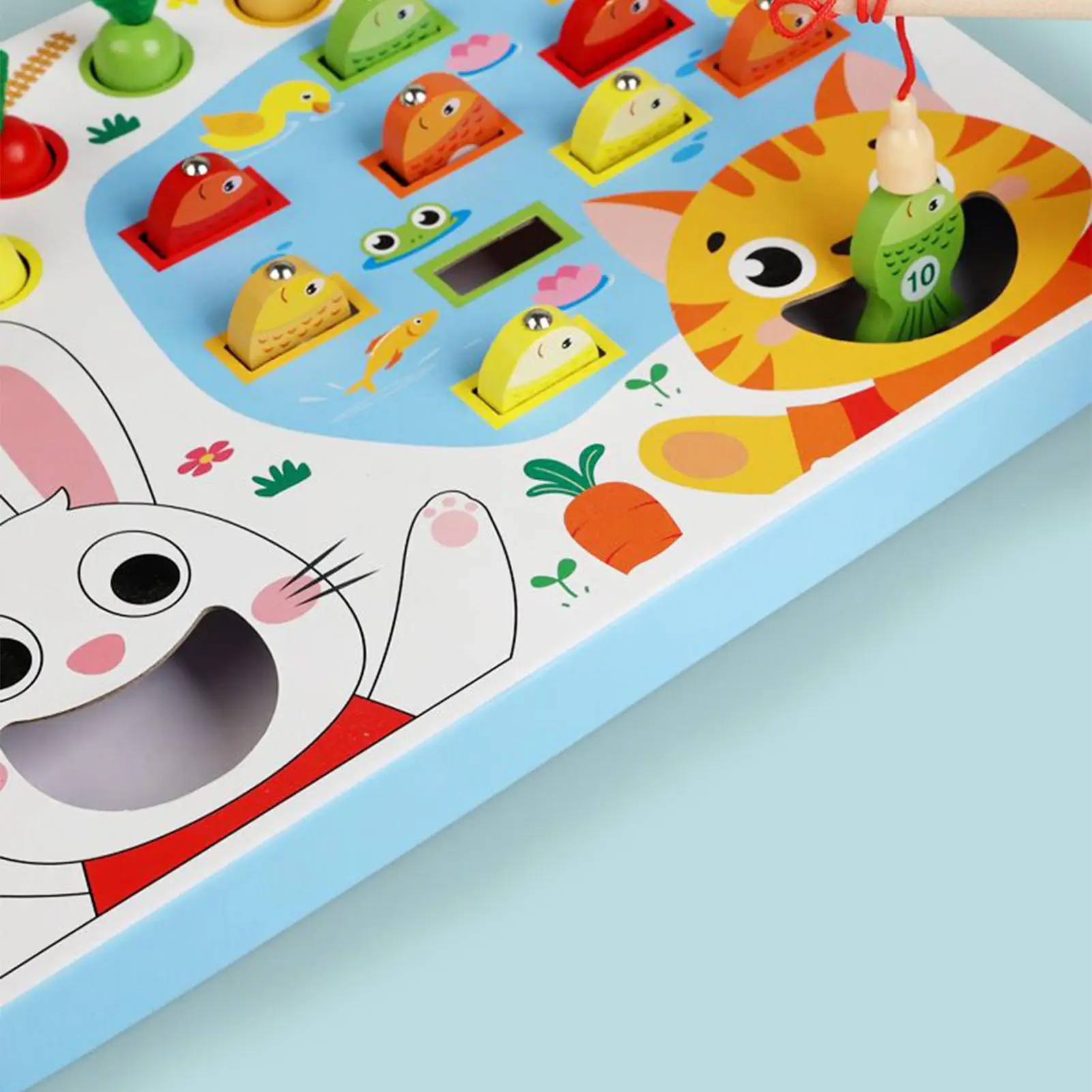 Carrot Harvest Fishing Game Wooden Magnetic Fishing Game Carrot Picking Toy Early Educational Color Sorting Puzzle For Toddler