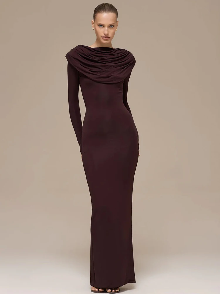 อาร์ติแคท เอเลแกนท์แขนยาวยืดหยุ่นสูงชุดรัดรูปผู้หญิงแฟชั่นชุดราตรีปาร์ตี้ชุดราตรีฤดูใบไม้ร่วงฤดูหนาวชุดเดรส 2026