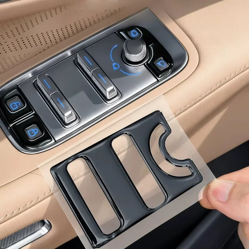 Anti Scratch Dustproof Precise Fit Interior Mod Parts For ZEEKR 8X Window Control Panel Button Sticker Black Style Drip Decal 5