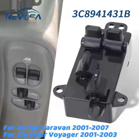 Front Left For Chrysler Voyager 2001 2002 2003 Master Window Switch Glass Button For Dodge Grand Caravan 2004-2007 4685732AC