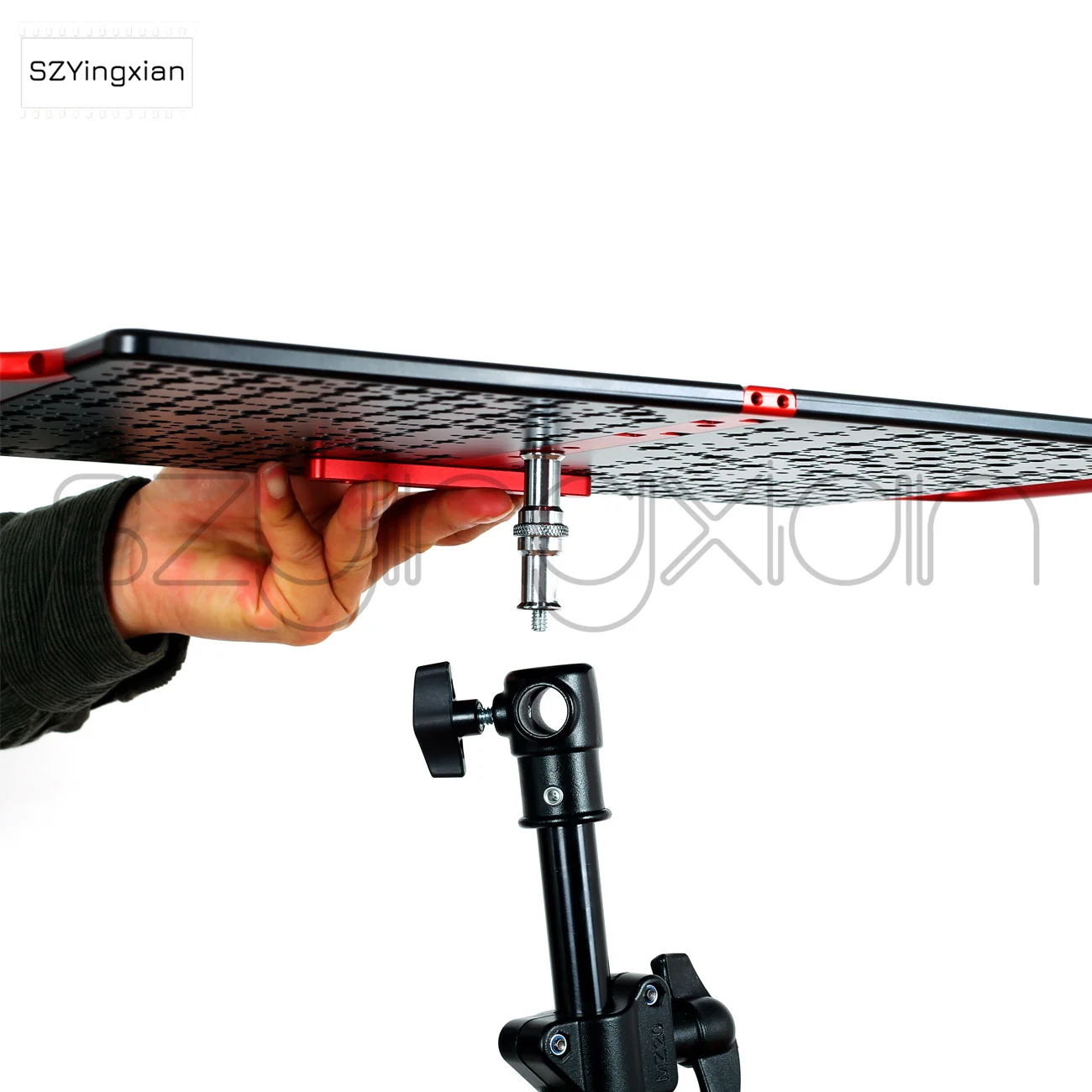 Hanging Picture Transmission Monitor Support Panel, Dual V-Mount Battery Power Board DTAP Distributor Magic Leg Support Plane