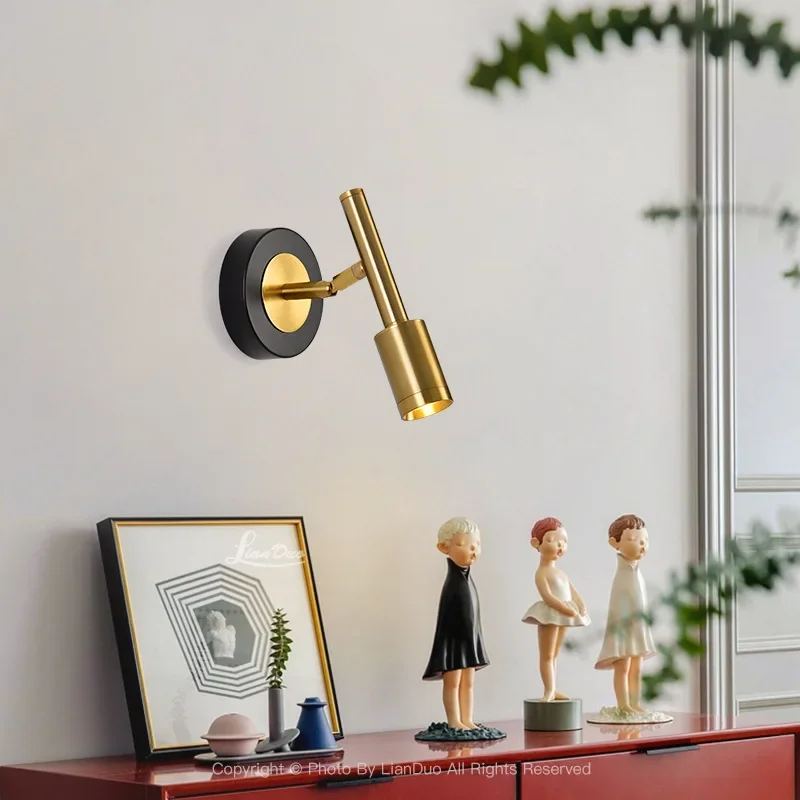 

Luxury home decor spot wall lamp metal body plating rotatable sconce light led hotel bedroom retro design reading sconce lustres