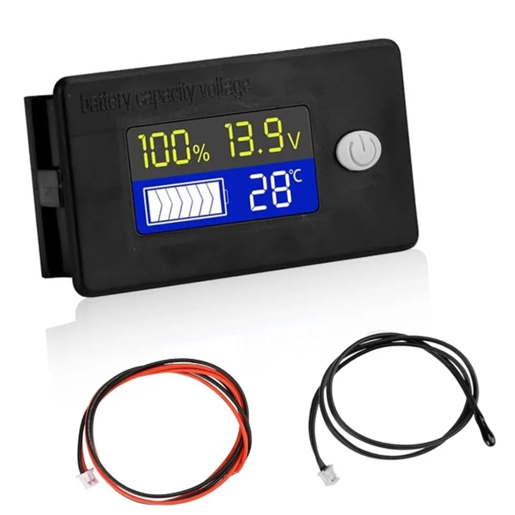 Multi functional Battery Voltage Meter with Real Alerts and External Temperature Sensor for Diverse Applications