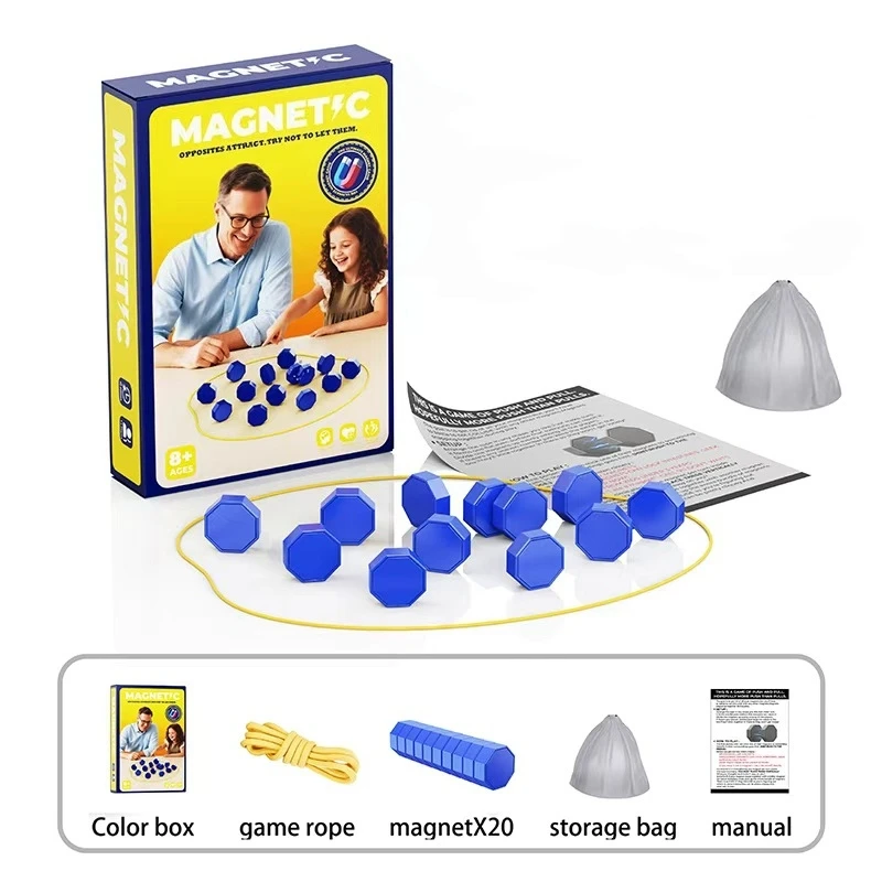 Partyspel Magnetisch Steenspel Interactief Magnetisch Bord Strategiespel, Geschikt voor gezinnen, kinderen en volwassenen Hoge kwaliteit, de langste zijde is 2,5/3,5 cm (Versie-upgrade, de