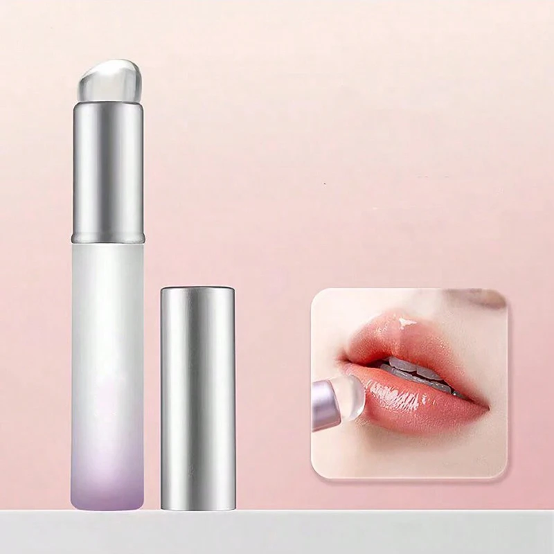 Q Soft Silicone Lip Brush With Dust Proof Cover Round Head Lipstick Applicator Lip Cosmetic Tool Multi-use Eyeshadow Brush