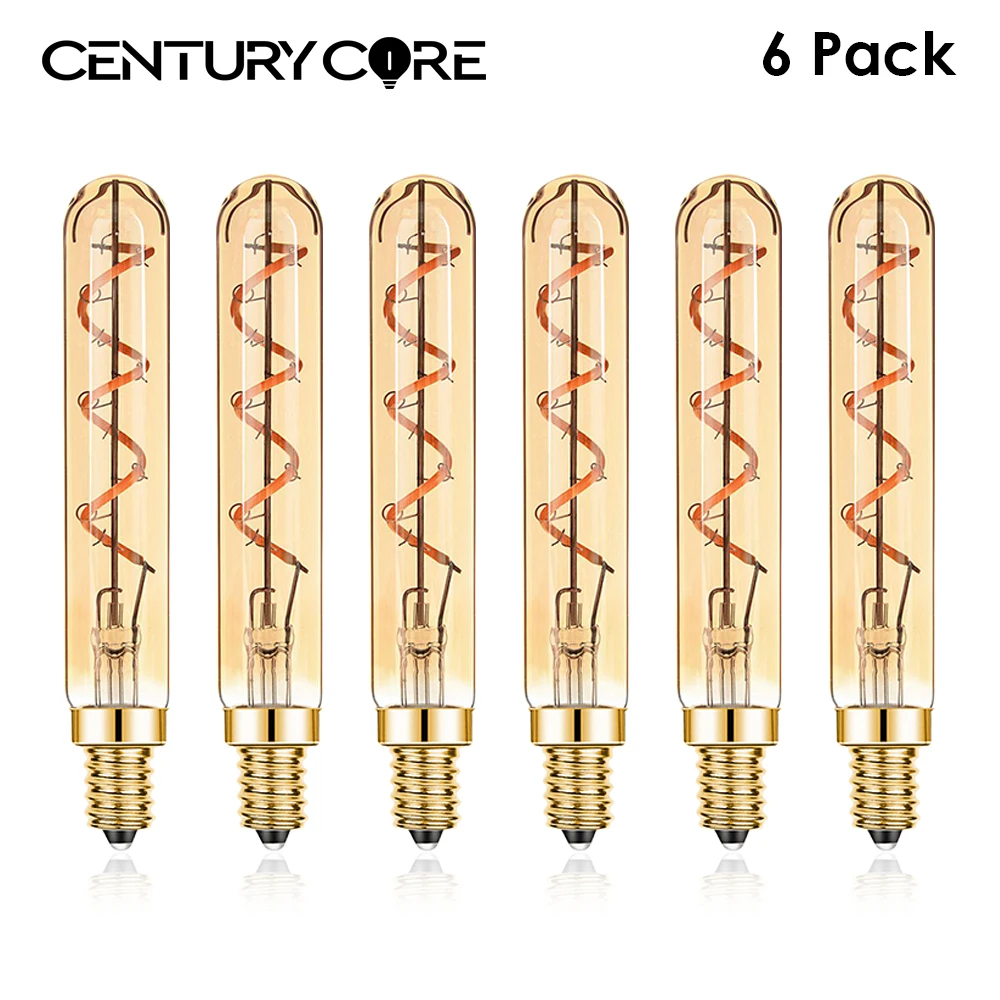 T20 Long Tube Led e14 Bulb Vintage 220V E12 110V Dimmable 3W Indoor Amber Pendant Wam White Retro Filament Lamp Decoration Light