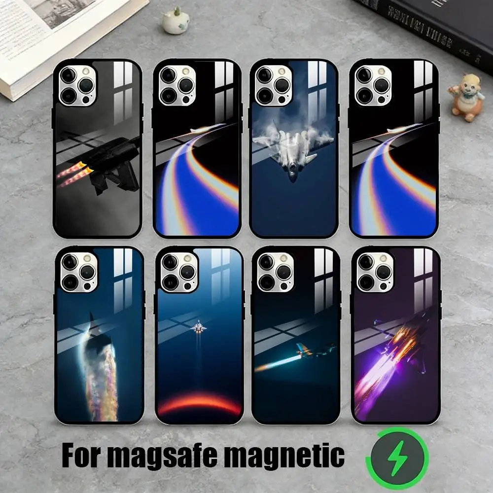 

J-Jet Fighter Sunrise Sky Graphic Phone Case For iPhone17,16,15,14,13,12,11 Plus,Pro Magnetic For Magsafe Wireless Charging