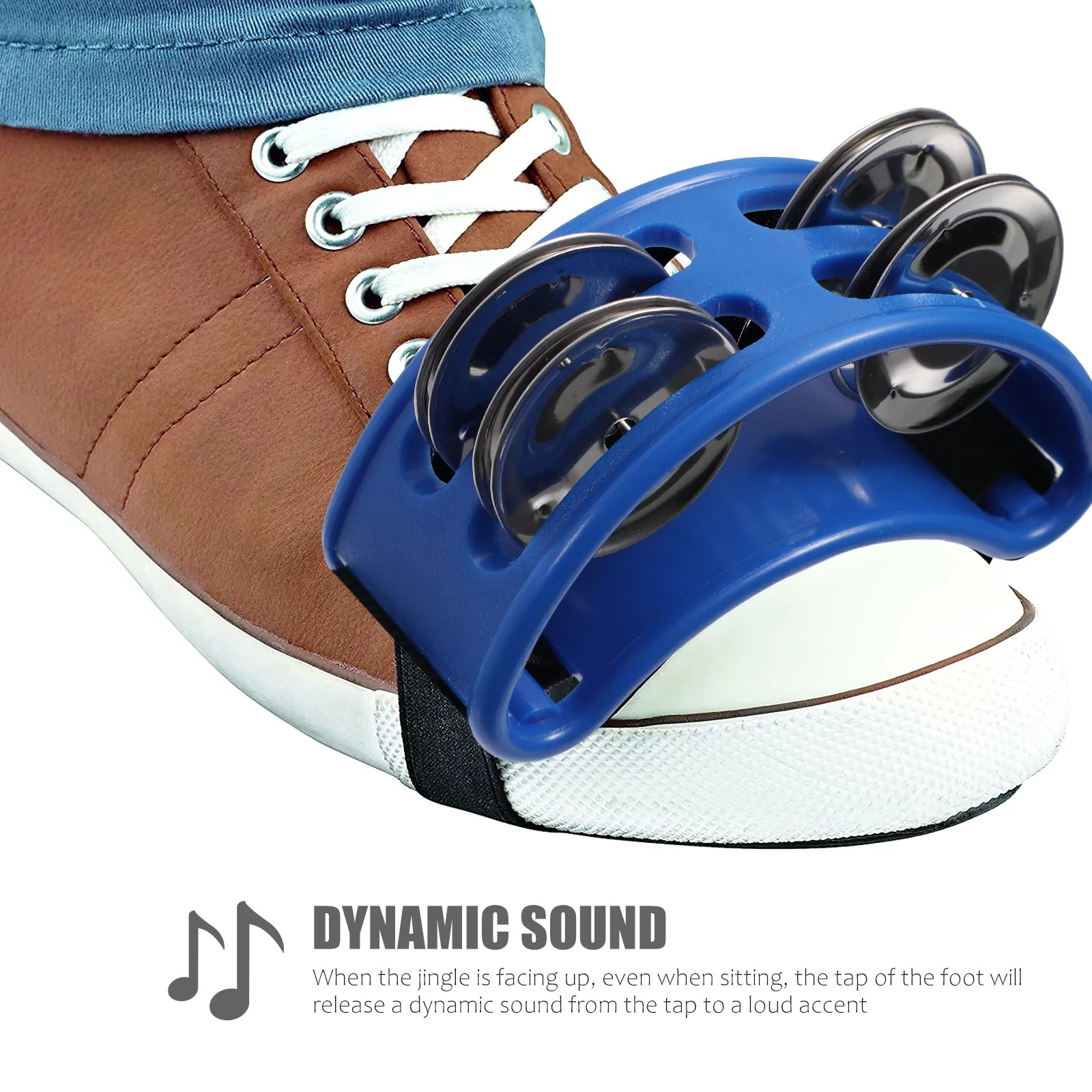 

2Pcs Foot Tambourine Musical Instrument Jingle Bells Compact ABS Body Foot Percussion Bell Instrument for Acoustic Jam Sessions