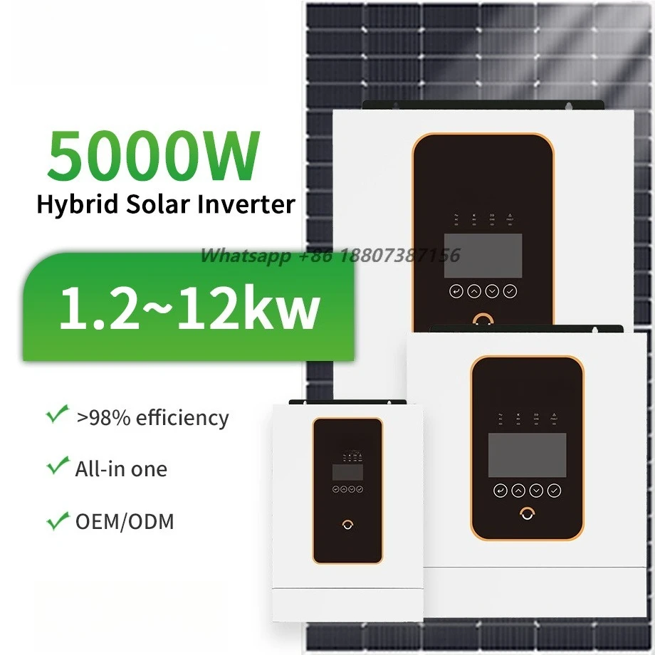 2026 OEM 5kW Wholesale Battery Single Phase Panel Clean Energy Power All One System Hybrid Solar Inverter Pure Sine Wave Output