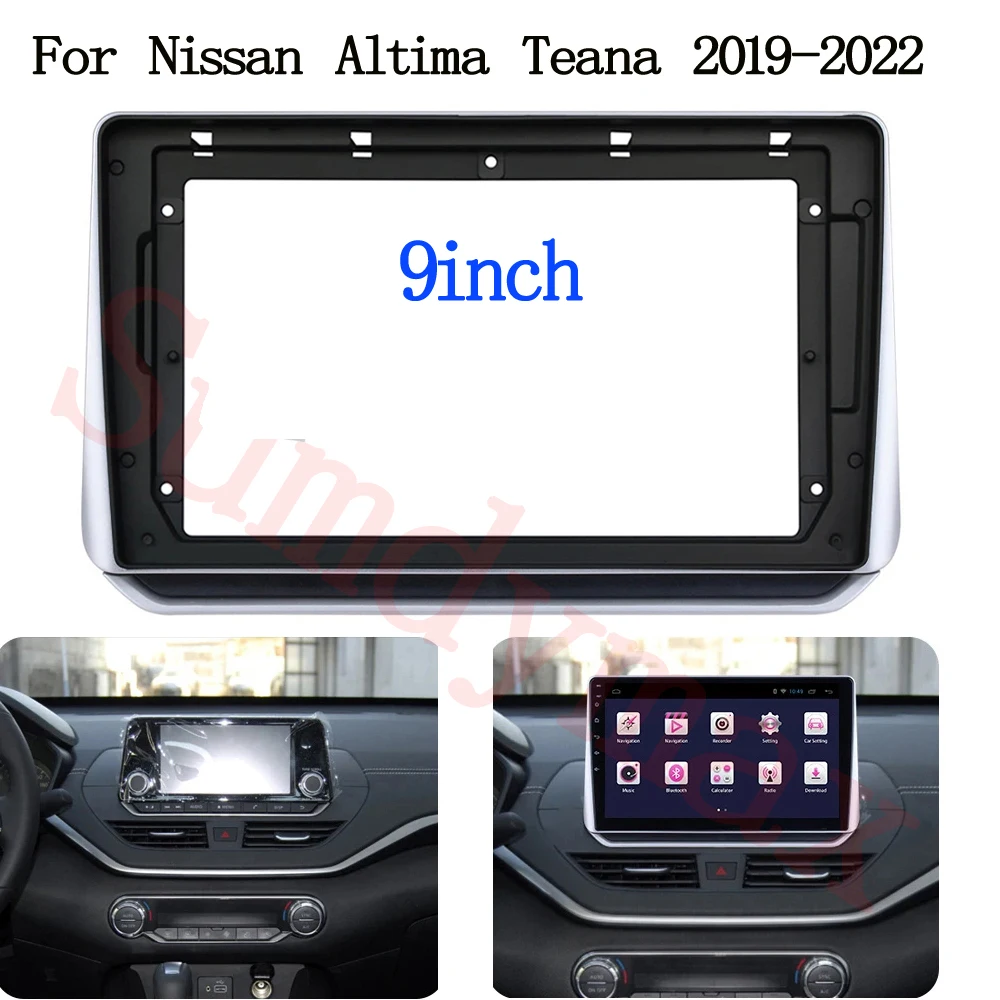 

9 Inch Car Radio Fascia For Nissan Altima Teana 2019 2020 2021 Video Panel Player Audio Dash 2 Din Frame Dashboard Mount Kit