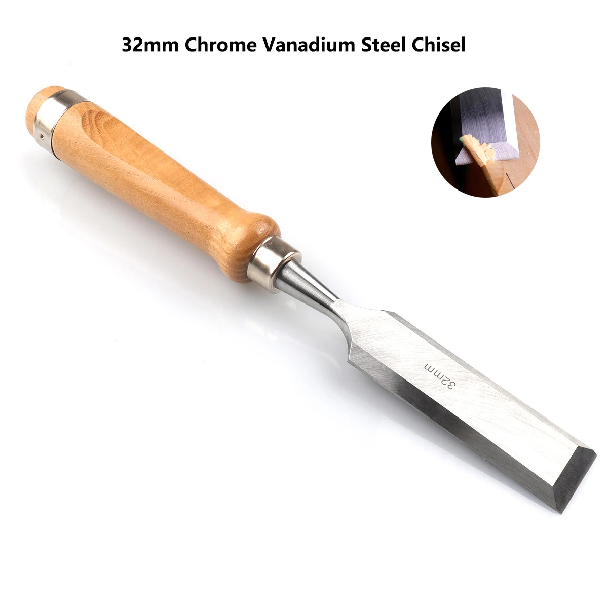 

1pc Wood Carving Chisel 32mm Carpentry Flat Chisels Chrome Vanadium Steel Woodworking Chisel Engraving Tool