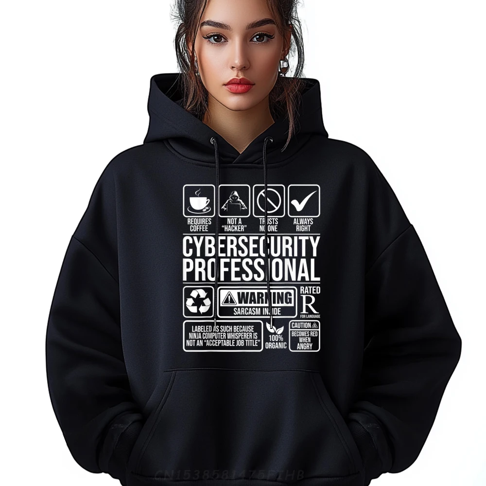 

Cybersecurity Professional Hacker Certified Tech Female Family Hoodies O Neck New Year Day Hoodies Graphic Long Sleeve Hoodies